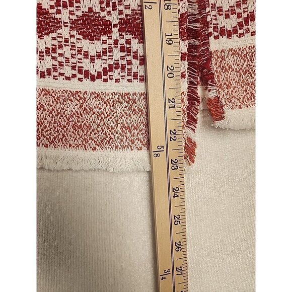 Loft Fiesta Jacket Tweed Blazer Draped Collar Unlined Fringe Trim Womens 2 - Picture 3 of 6